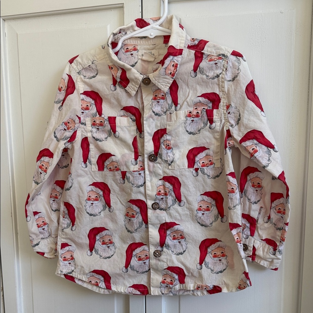 Blue Rooster - Santa’s long sleeve button down SIZE 4Y